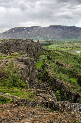 The Atlantic Ridge, North American plate on the left, Eurasion plate on the right
