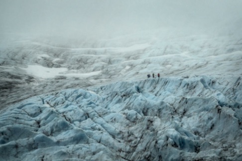Hikers on Exit Glacier