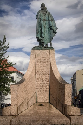 Statue of Leif Erickson, first European traveler to North America
